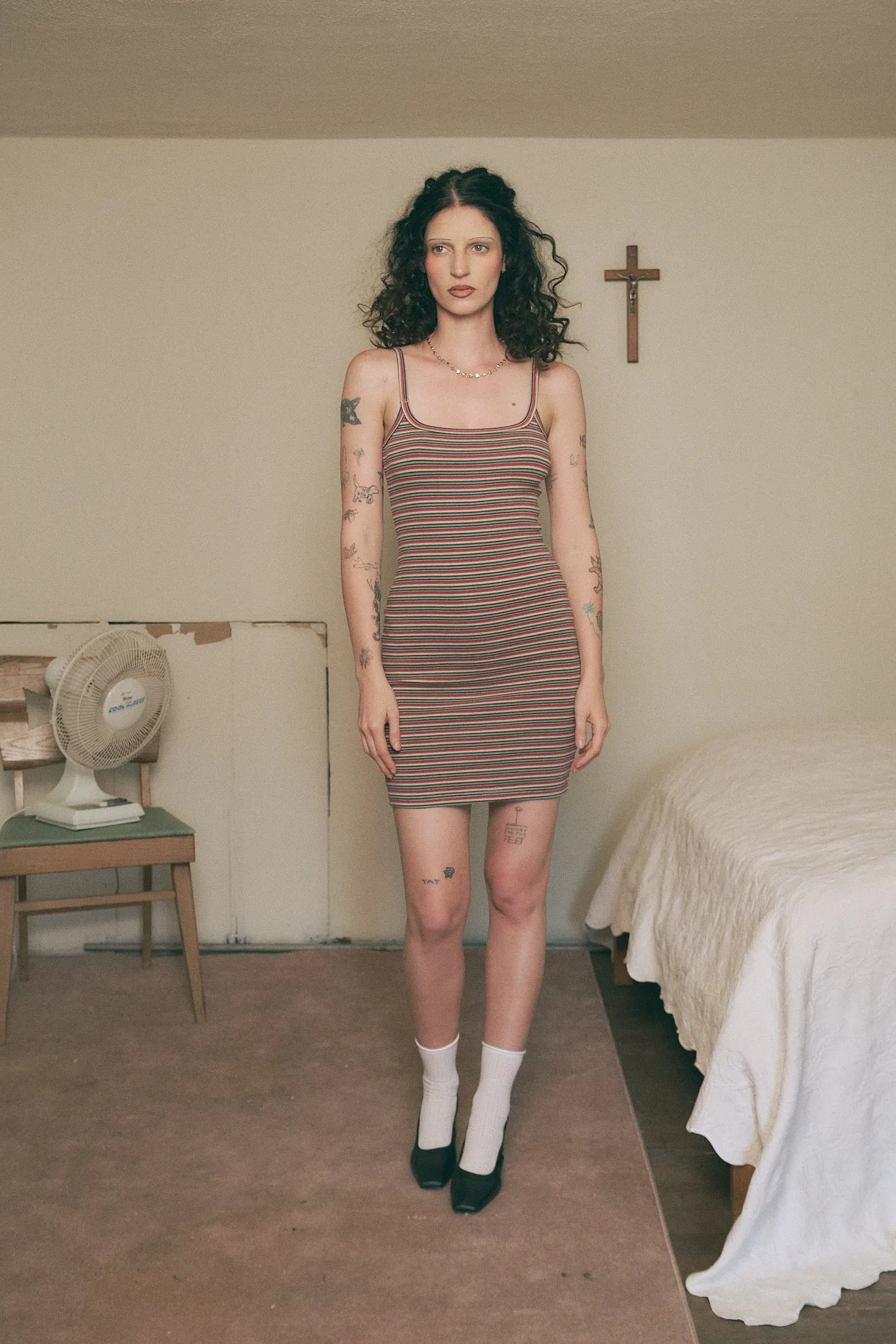 Monsanto Stripe Cotton Cami Mini Dress sold by Fashion Brand Company product image thumbnail 2