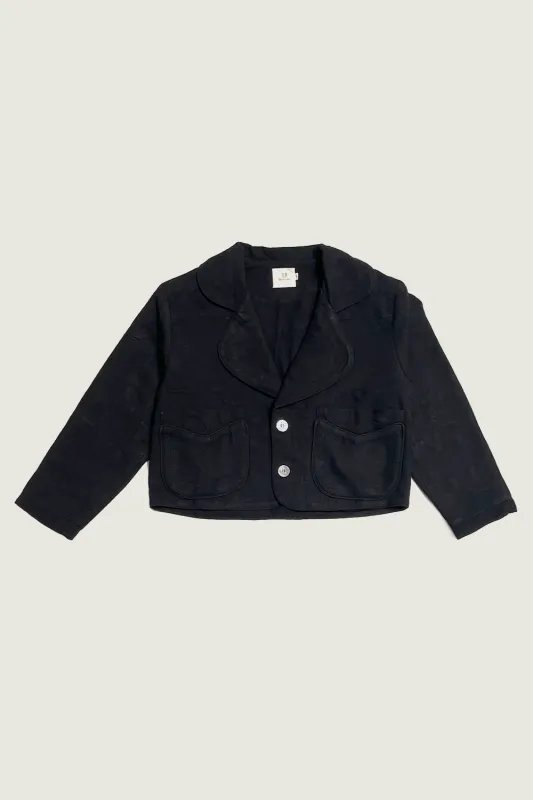 #2: S Scrap Sawtooth Star Quilted Soft Linen Crop Coat - Black made by Fashion Brand Company