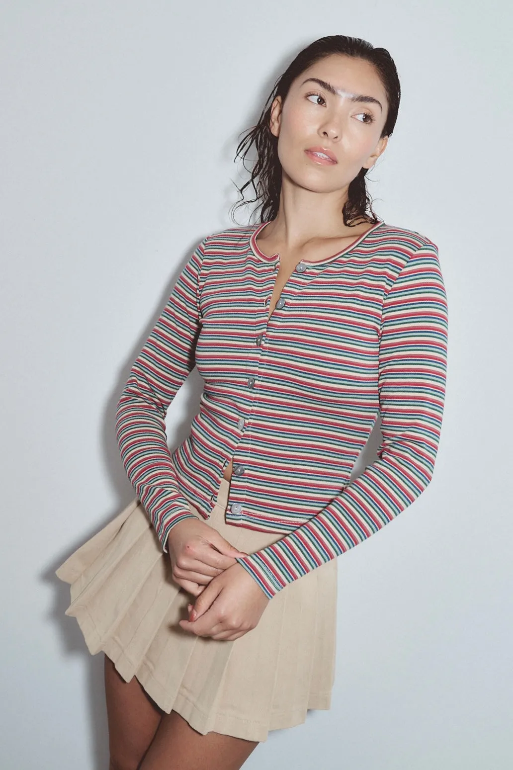 Canvas Pleated Micro Mini Skirt sold by Fashion Brand Company product image thumbnail 3