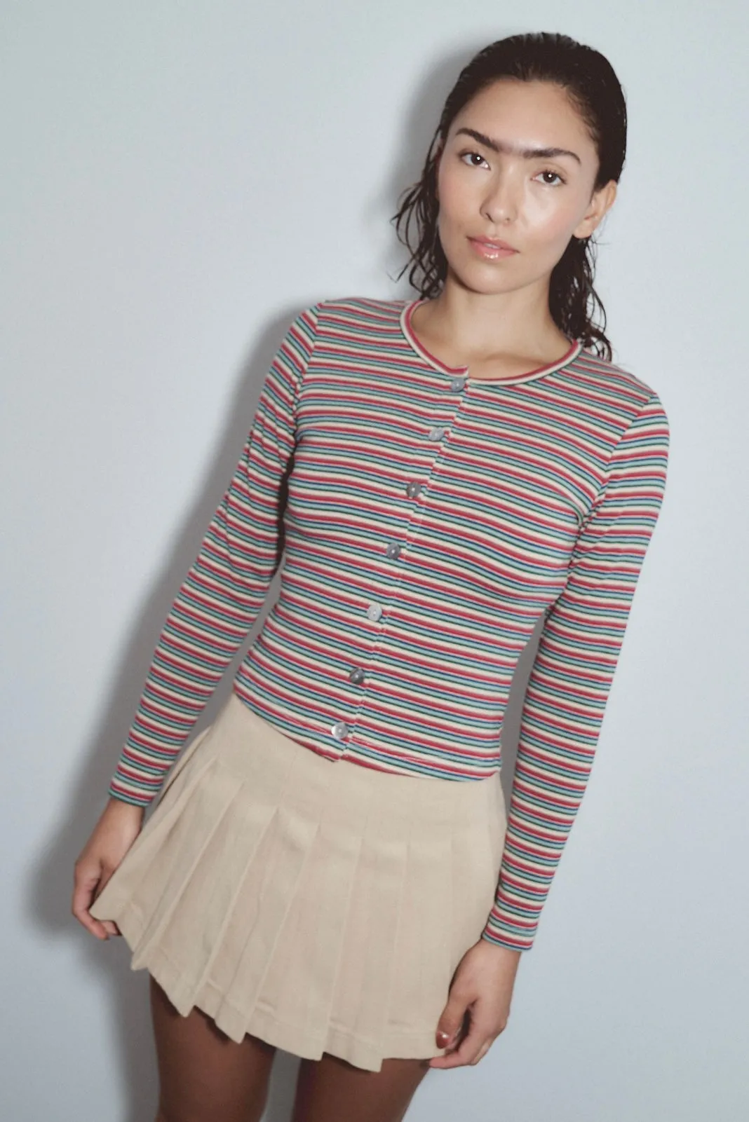 Canvas Pleated Micro Mini Skirt sold by Fashion Brand Company product image thumbnail 2