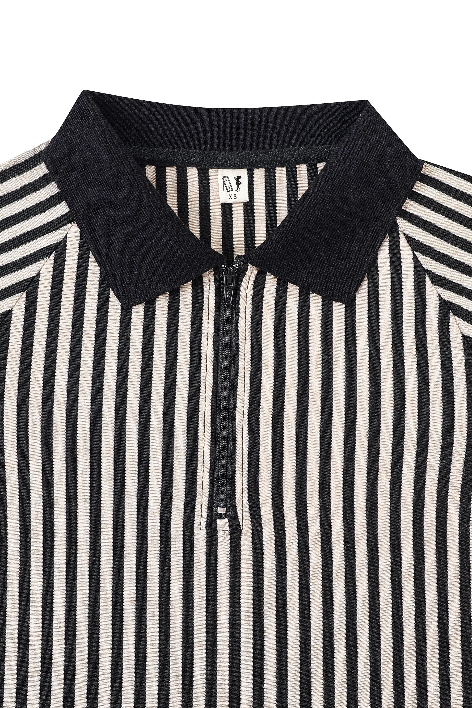 Referee Zip Polo Cream Stripe sold by Fashion Brand Company product image thumbnail 2