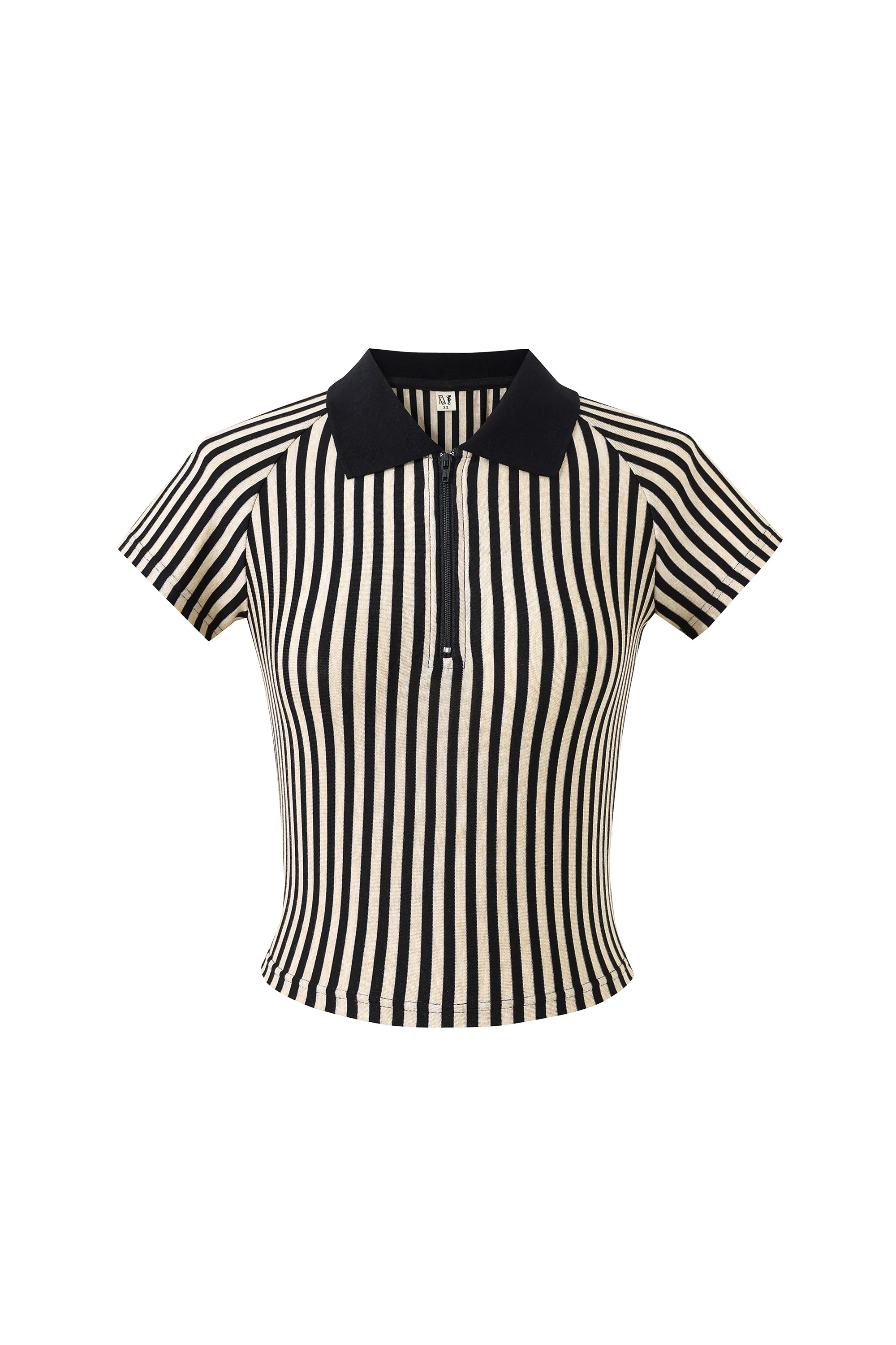 Referee Zip Polo Cream Stripe sold by Fashion Brand Company product image thumbnail 3