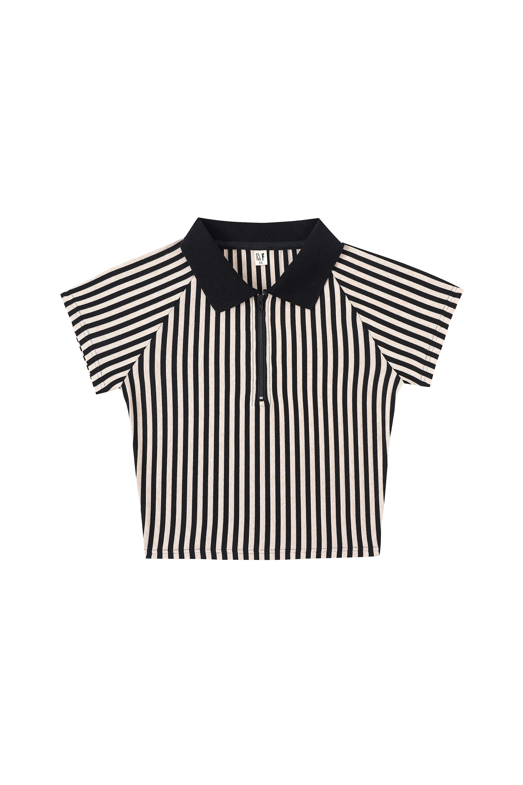 Referee Zip Polo Cream Stripe sold by Fashion Brand Company