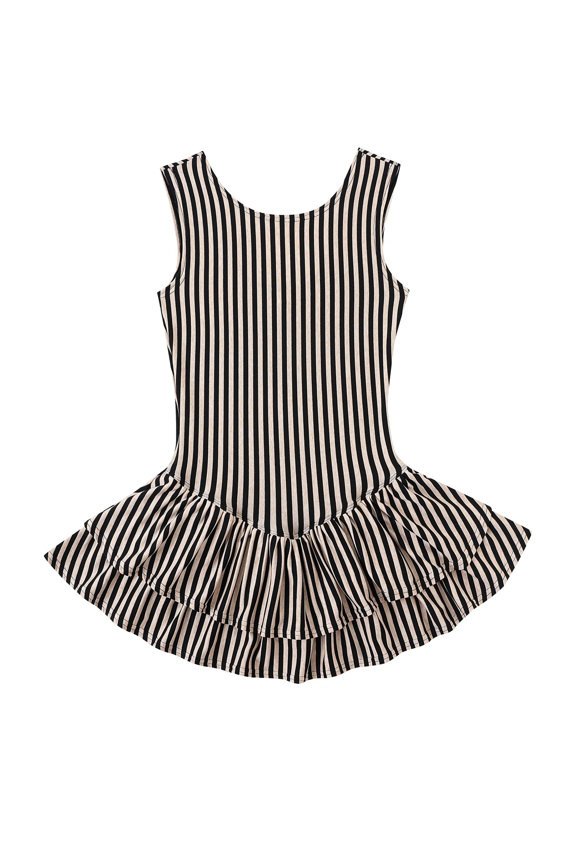 Cream Stripe Tencel/Wool Blend Mini Romper sold by Fashion Brand Company product image thumbnail 2