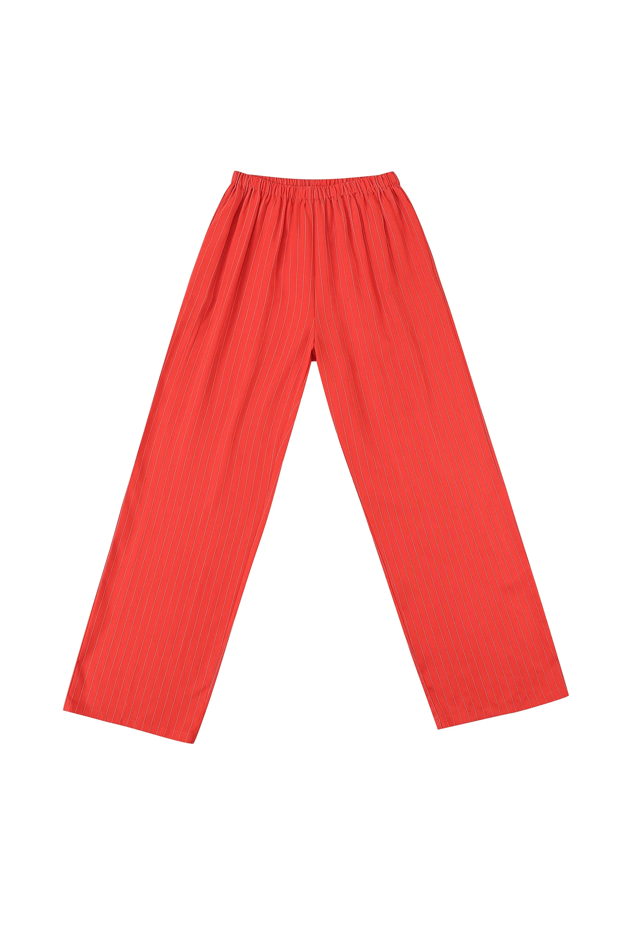 Tencel Stripe Lazy Pants Red sold by Fashion Brand Company product image thumbnail 3