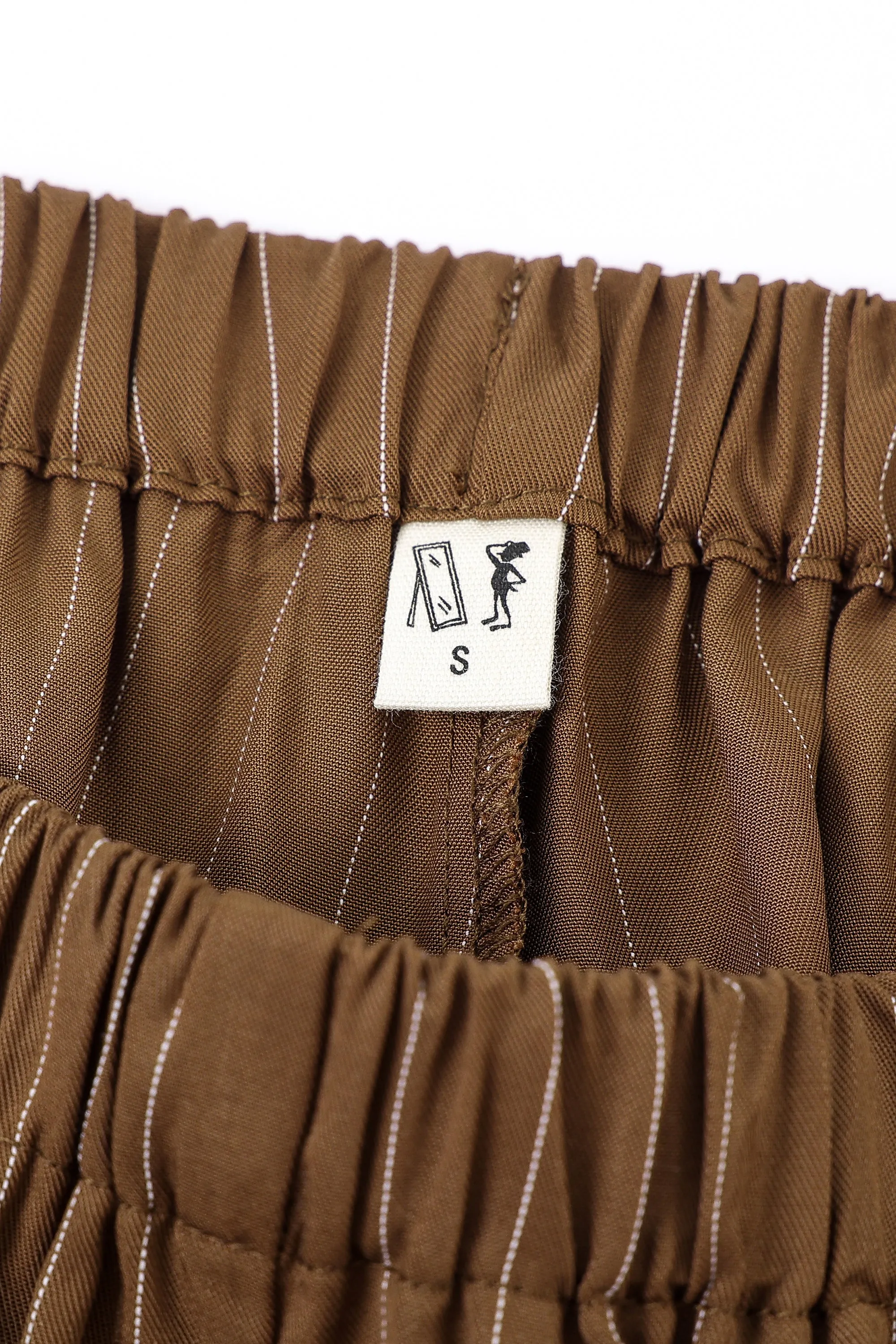 Tencel Stripe Lazy Pants Brown sold by Fashion Brand Company product image thumbnail 4