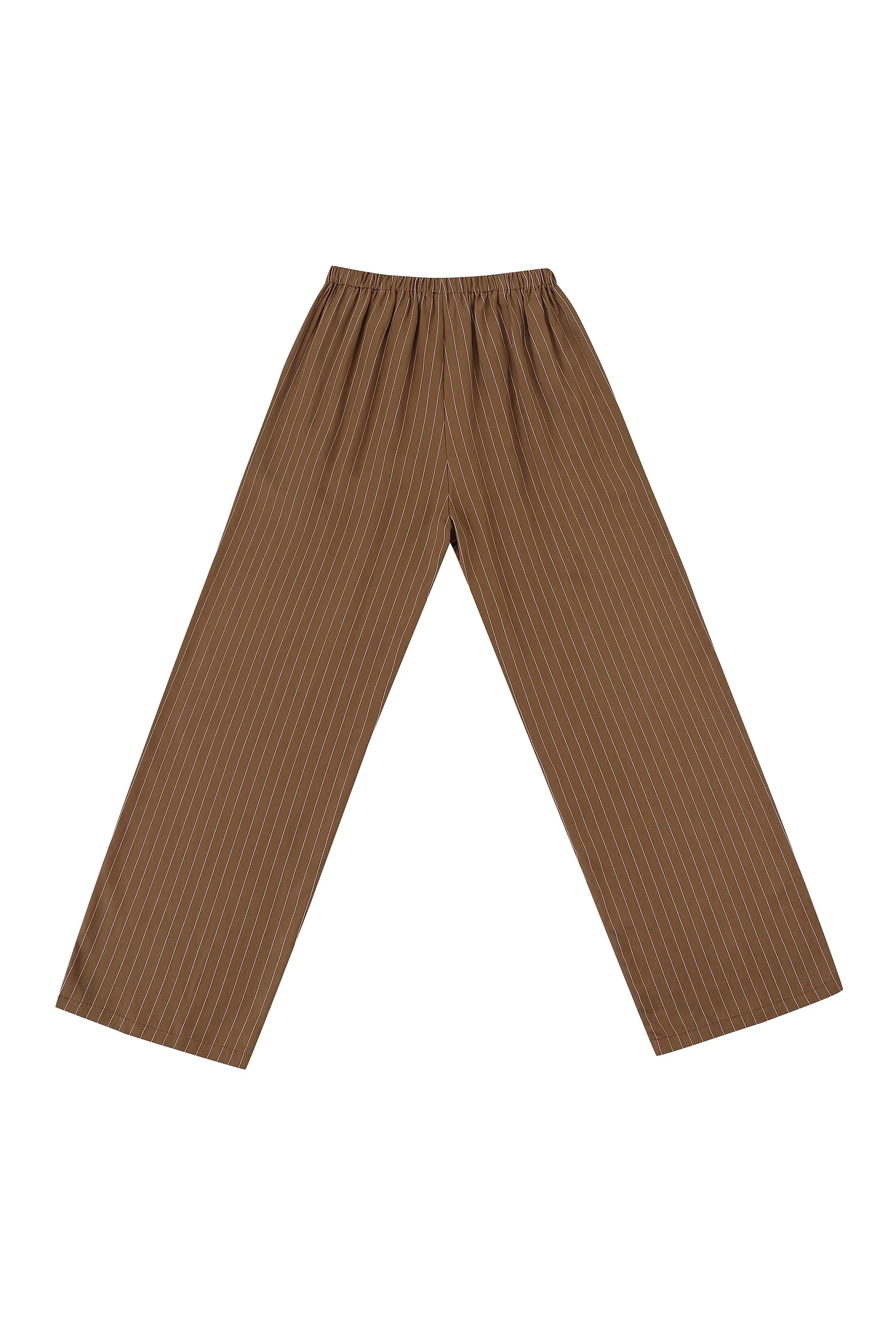 Tencel Stripe Lazy Pants Brown sold by Fashion Brand Company product image thumbnail 5