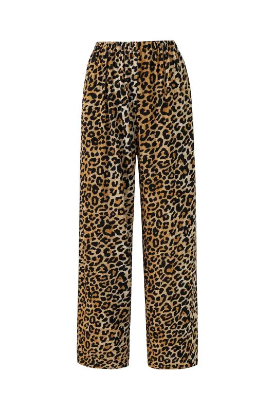 Lazy Pants Soft Linen Leopard made by Fashion Brand Company