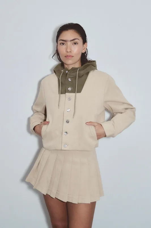 Hooded Canvas Jacket Khaki / Moss made by Fashion Brand Company