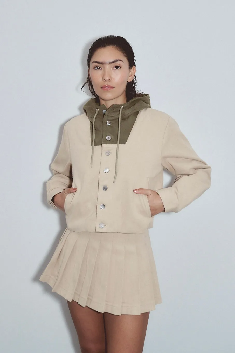 Hooded Canvas Jacket Khaki / Moss sold by Fashion Brand Company