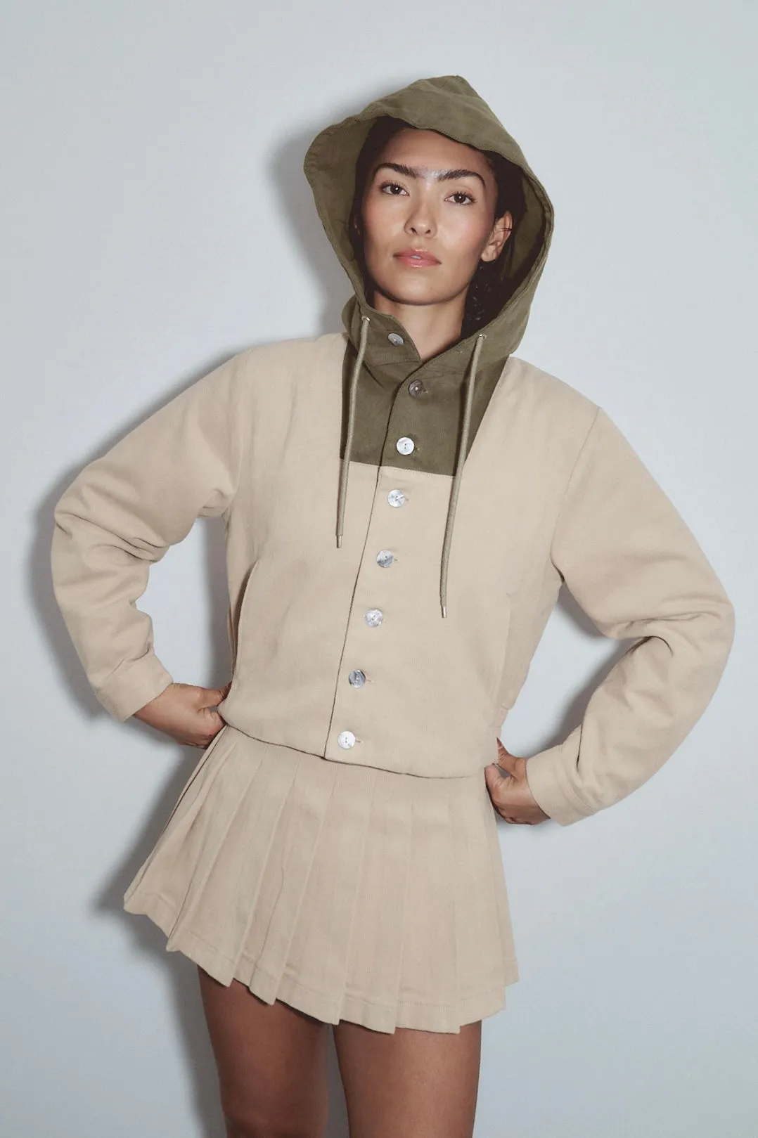 Hooded Canvas Jacket Khaki / Moss sold by Fashion Brand Company product image thumbnail 4