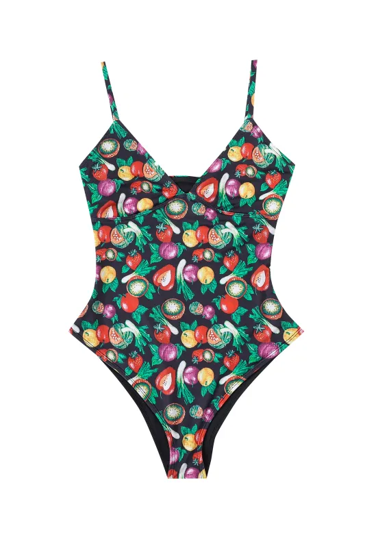 Triangle One Piece Swimsuit Vegetable Medley made by Fashion Brand Company