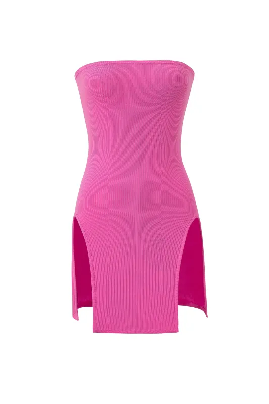 Sexy Cartoon Tencel Rib Mini Dress Pink made by Fashion Brand Company