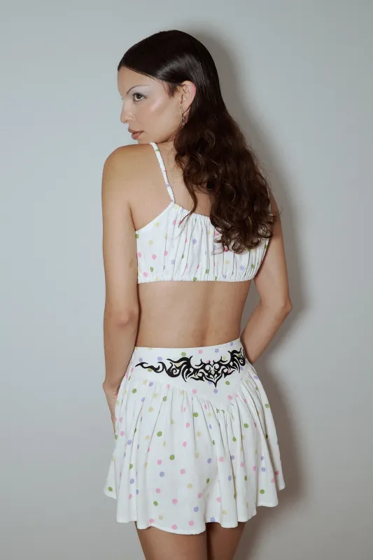 Tramp Stamp Mini Park Skirt Soft Linen Funfetti made by Fashion Brand Company