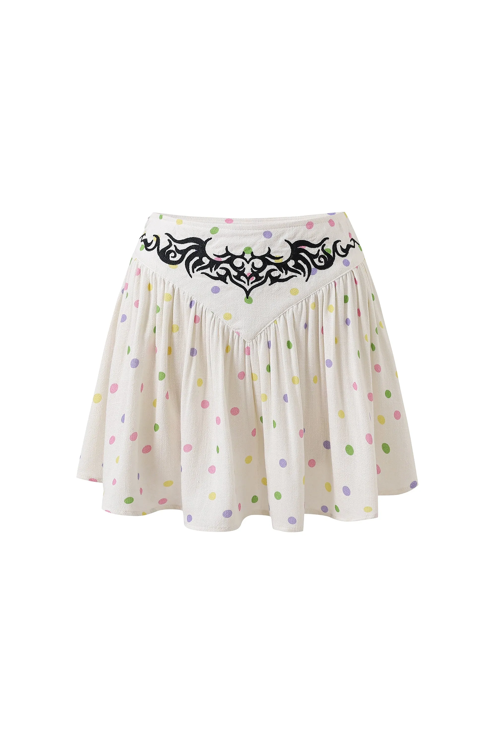Tramp Stamp Mini Park Skirt Soft Linen Funfetti sold by Fashion Brand Company product image thumbnail 2