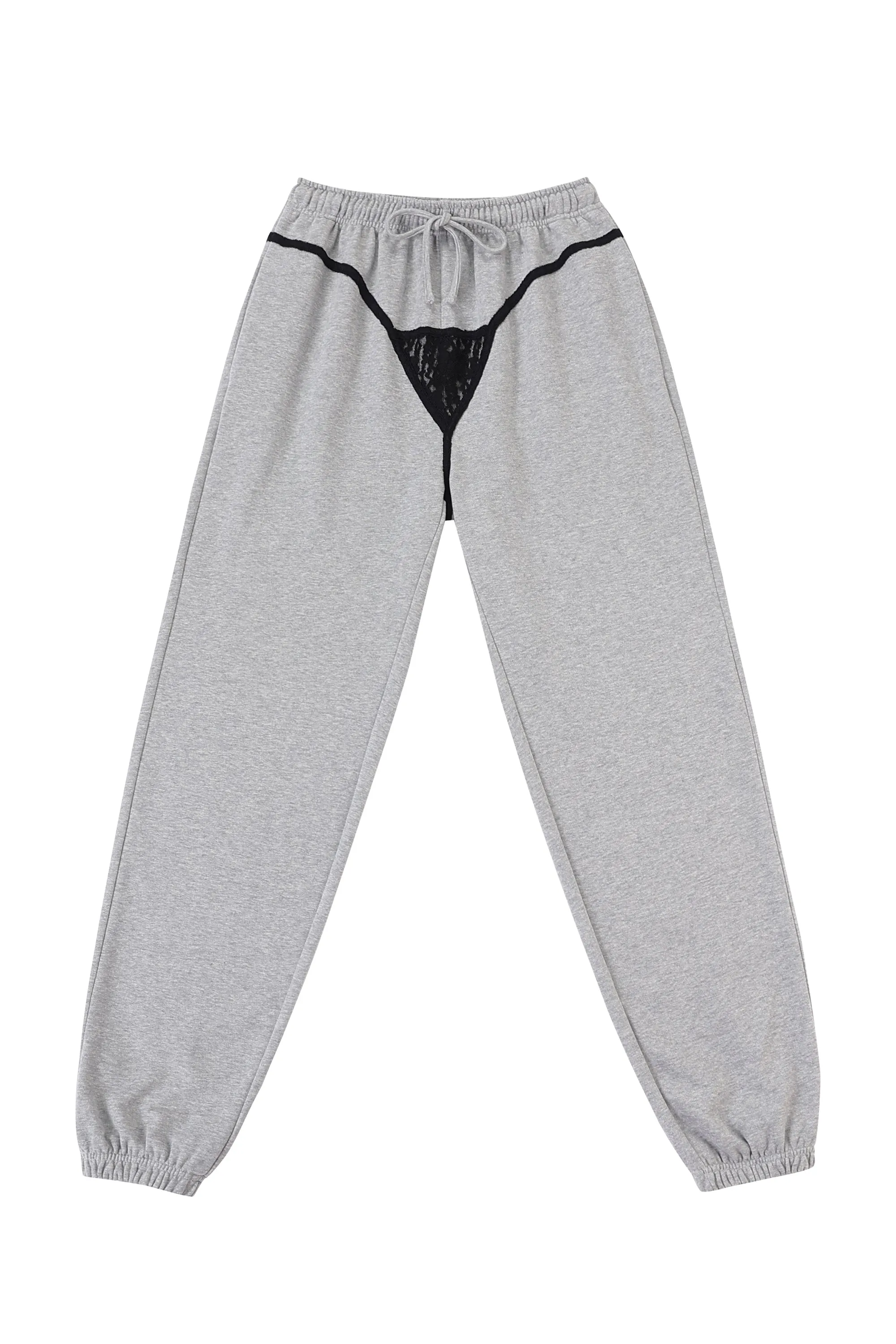 Lace Bikini Bod Zip-up Sweatpants Gray/Black sold by Fashion Brand Company product image thumbnail 4