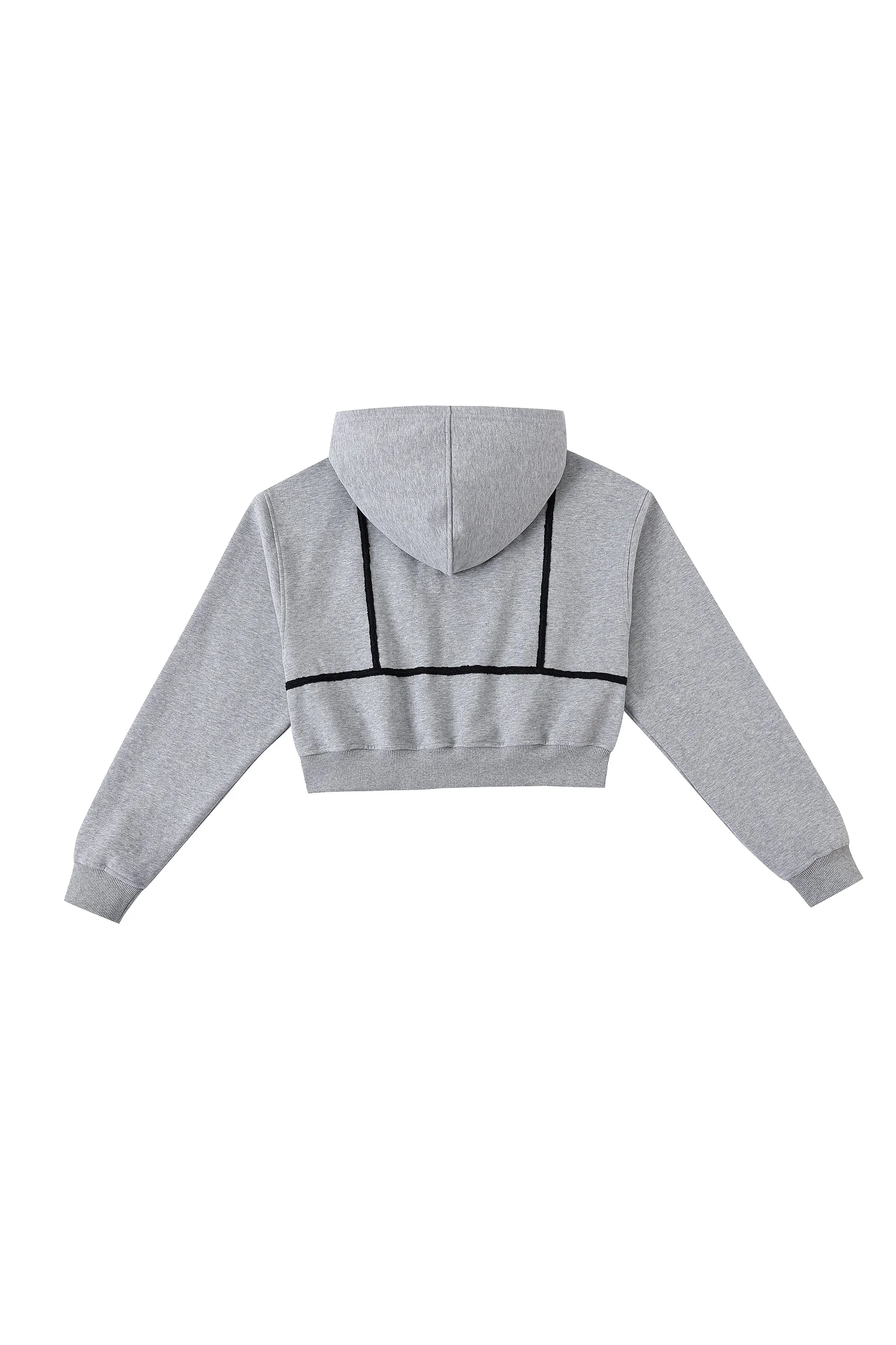 Lace Bikini Bod Zip-Up Sweatshirt Gray/Black sold by Fashion Brand Company product image thumbnail 5