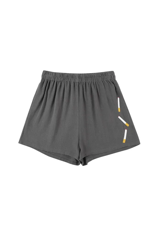 Cigarettes Soft Linen Shorts Gray made by Fashion Brand Company