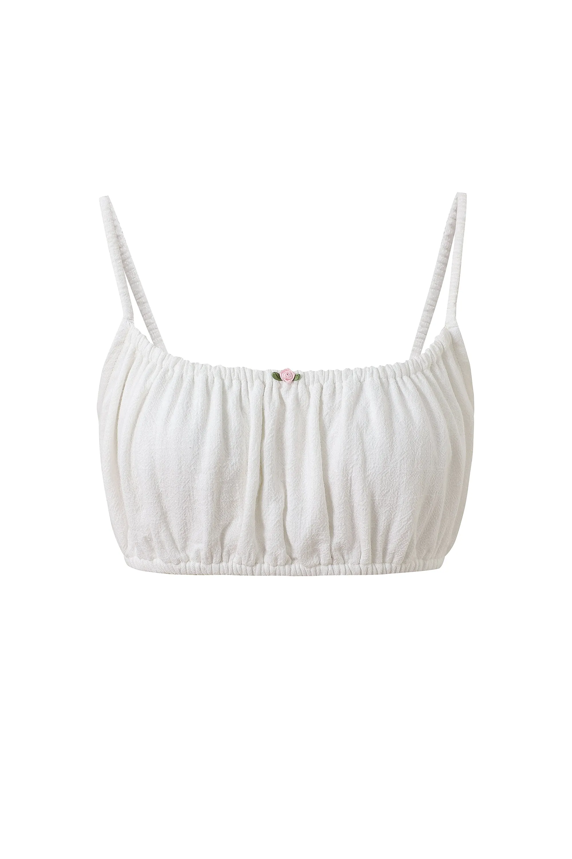 Soft Linen Strappy Bra Top White sold by Fashion Brand Company product image thumbnail 4