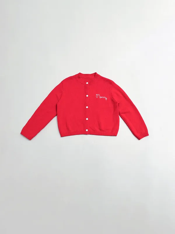 SAMPLE #254 - S Mommy Knit Cardigan - Red made by Fashion Brand Company