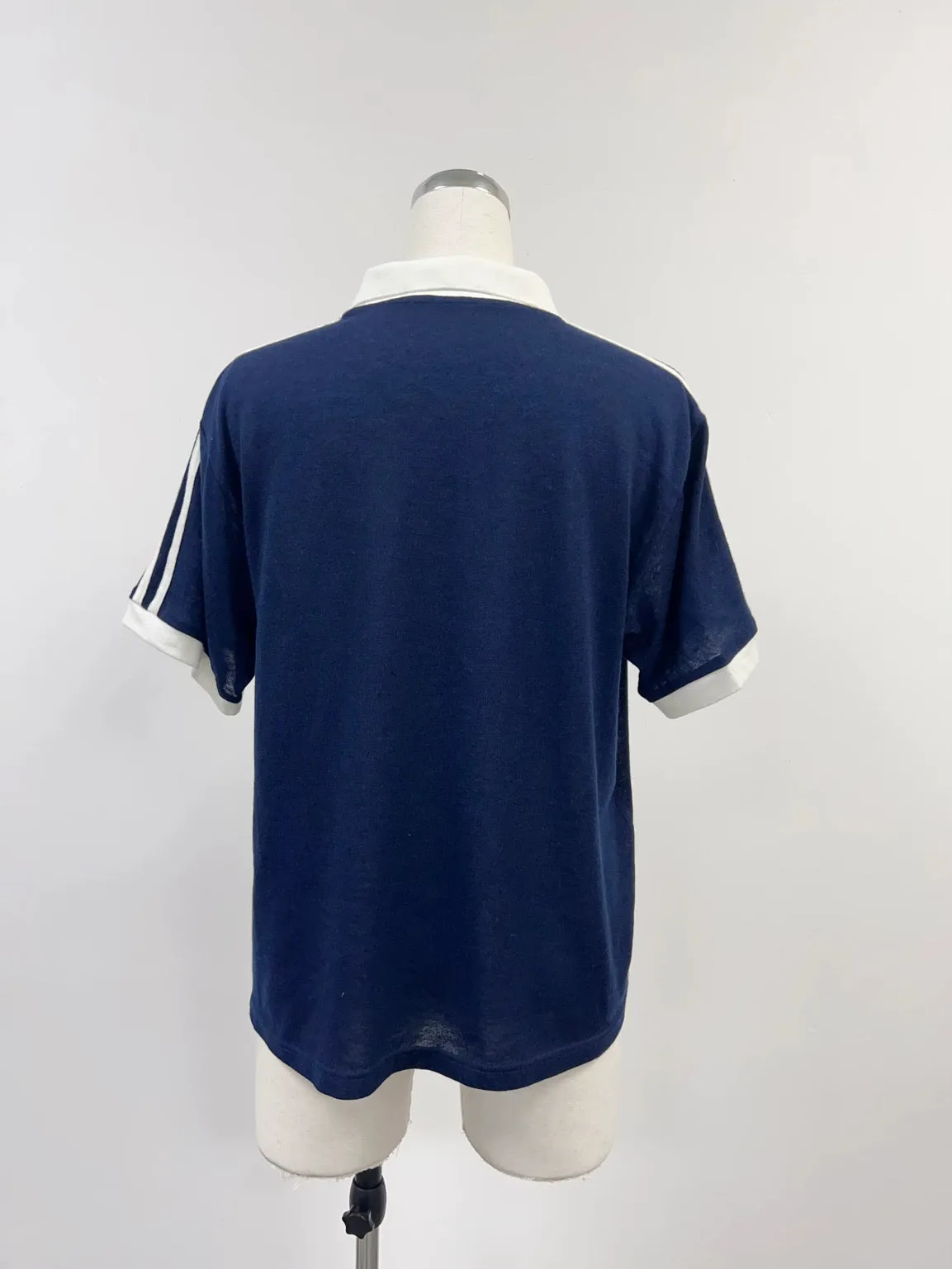 SAMPLE #244 - S Unisex Wool Blend Varsity Polo - Navy / White sold by Fashion Brand Company product image thumbnail 2