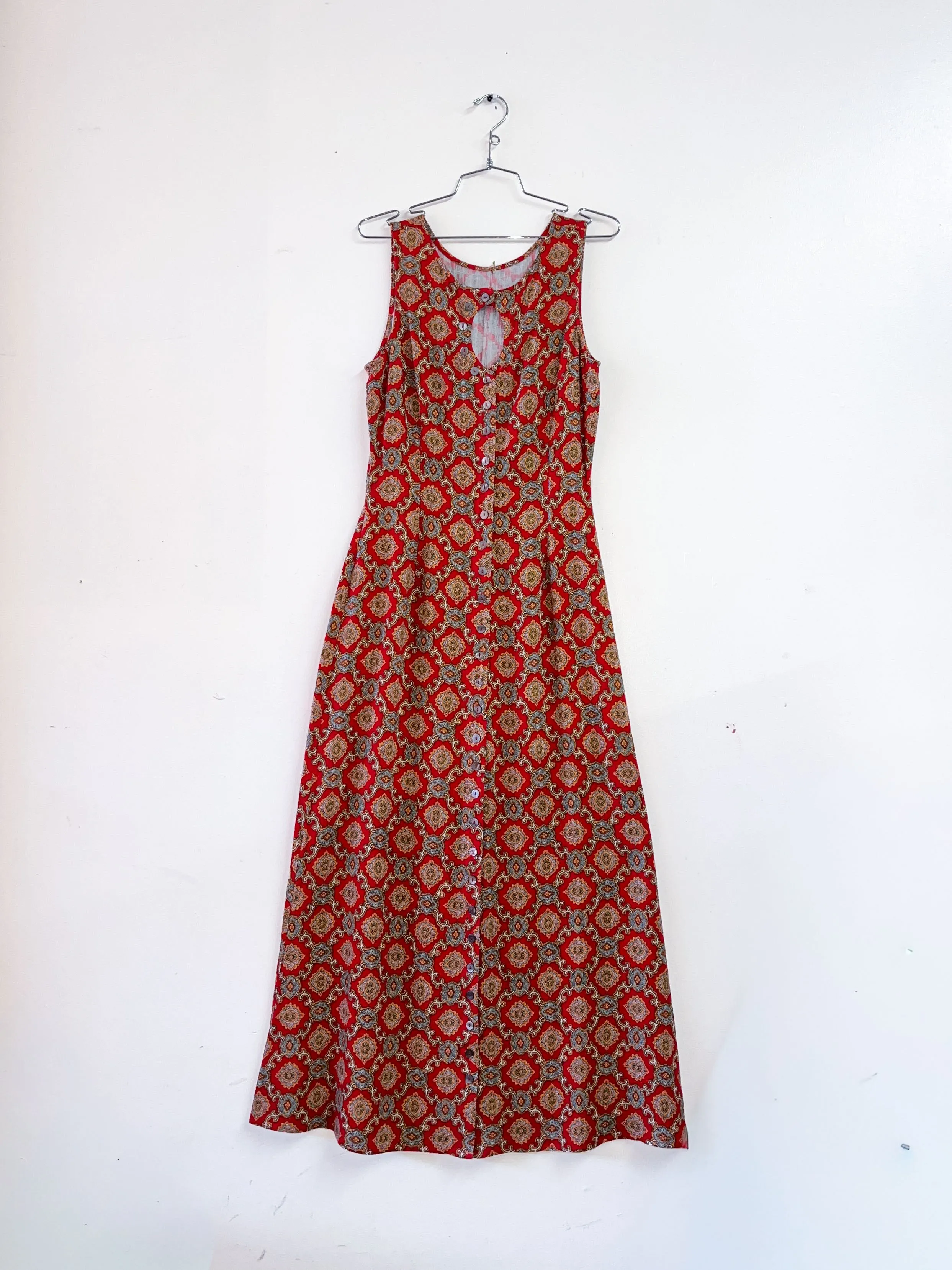 SAMPLE #286 - S Unbuttoned Soft Linen Maxi Dress - Fancy Red Couch sold by Fashion Brand Company