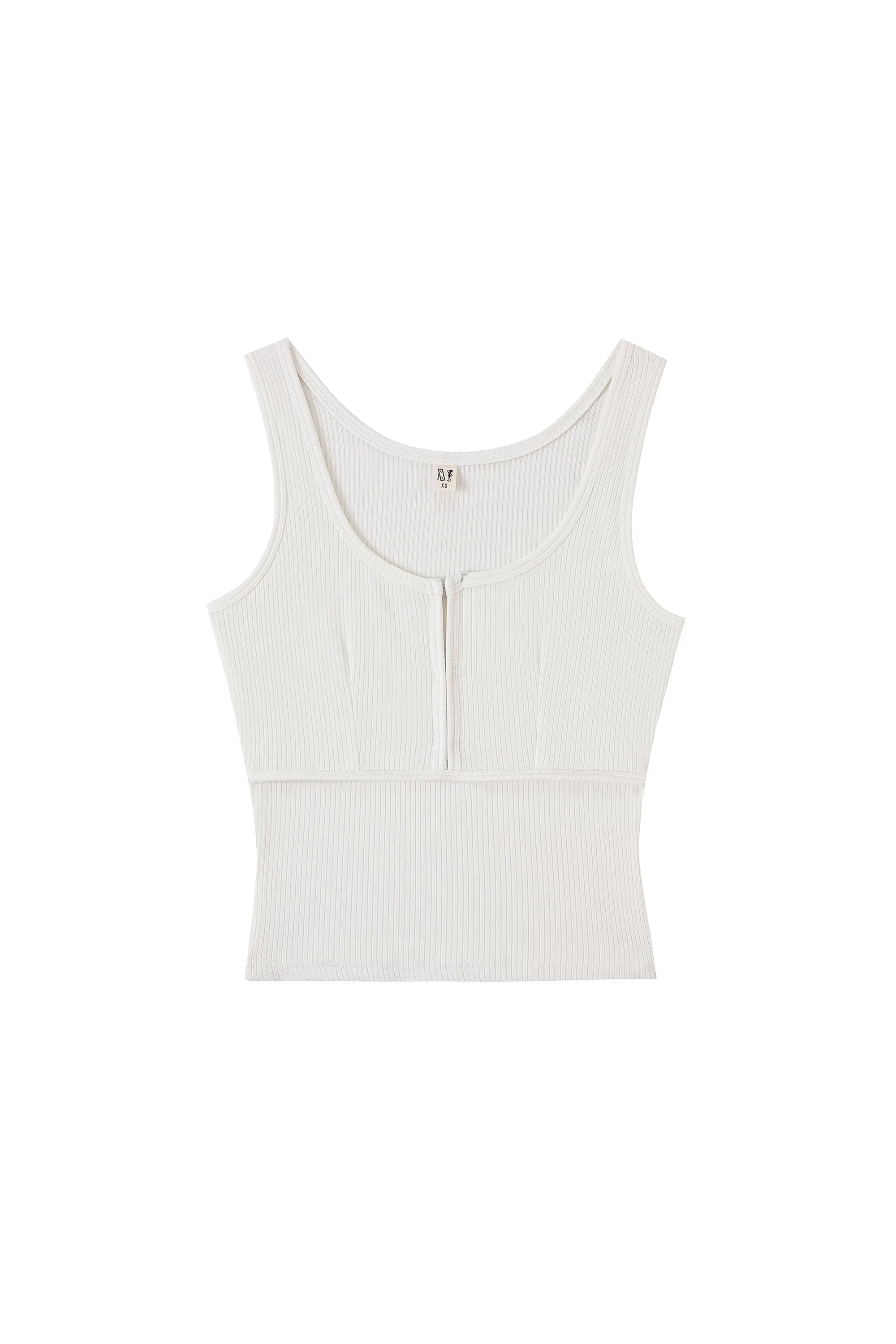 Layered Bustier Tank Tencel Rib White sold by Fashion Brand Company product image thumbnail 2