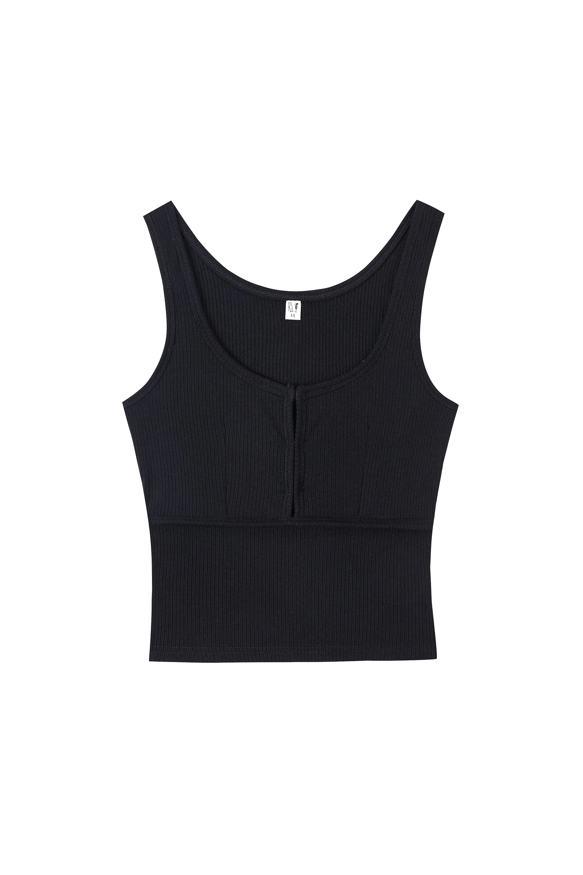 Layered Bustier Tank Tencel Rib Black sold by Fashion Brand Company