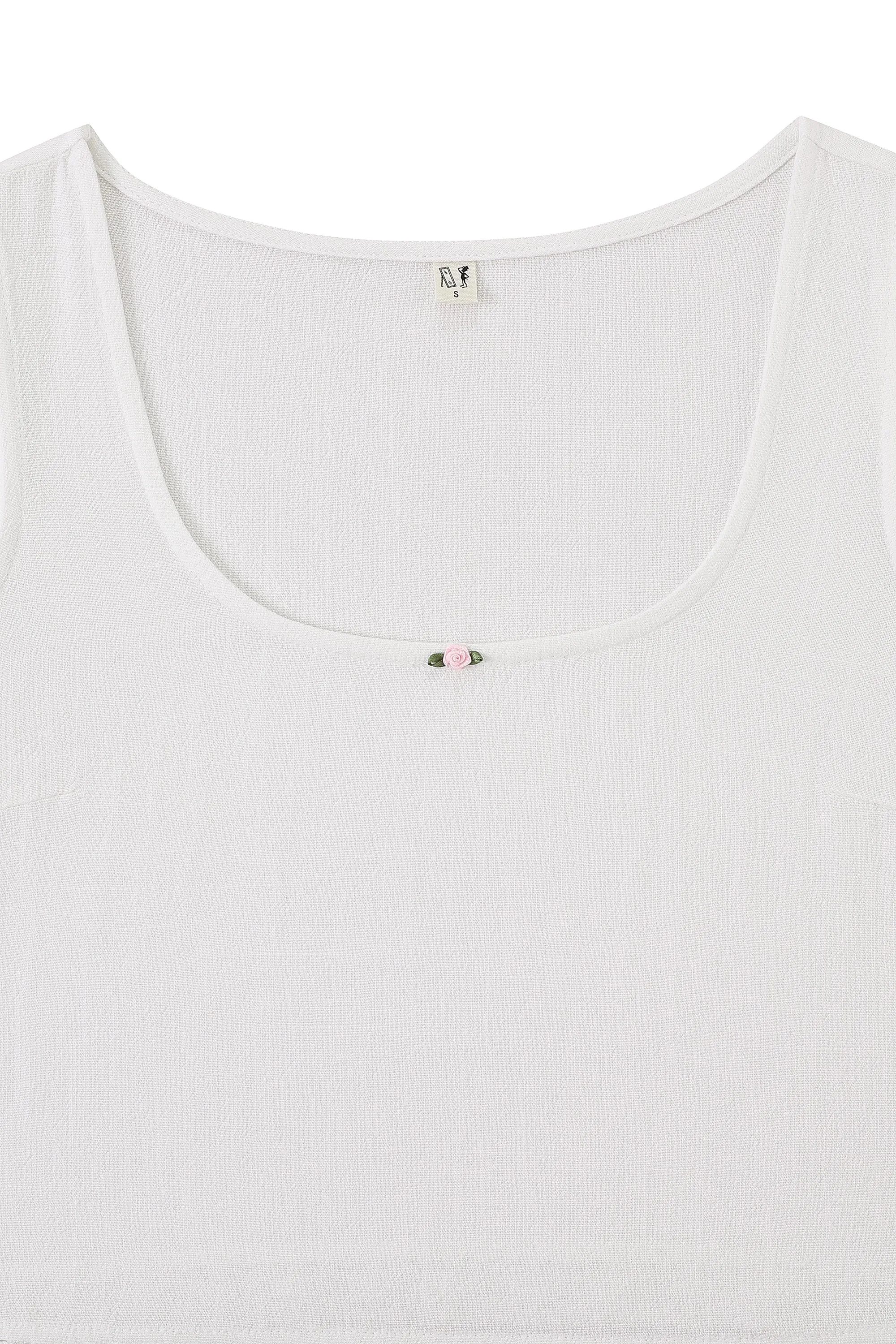 Scoop Crop Tank Soft Linen White Lace sold by Fashion Brand Company product image thumbnail 3