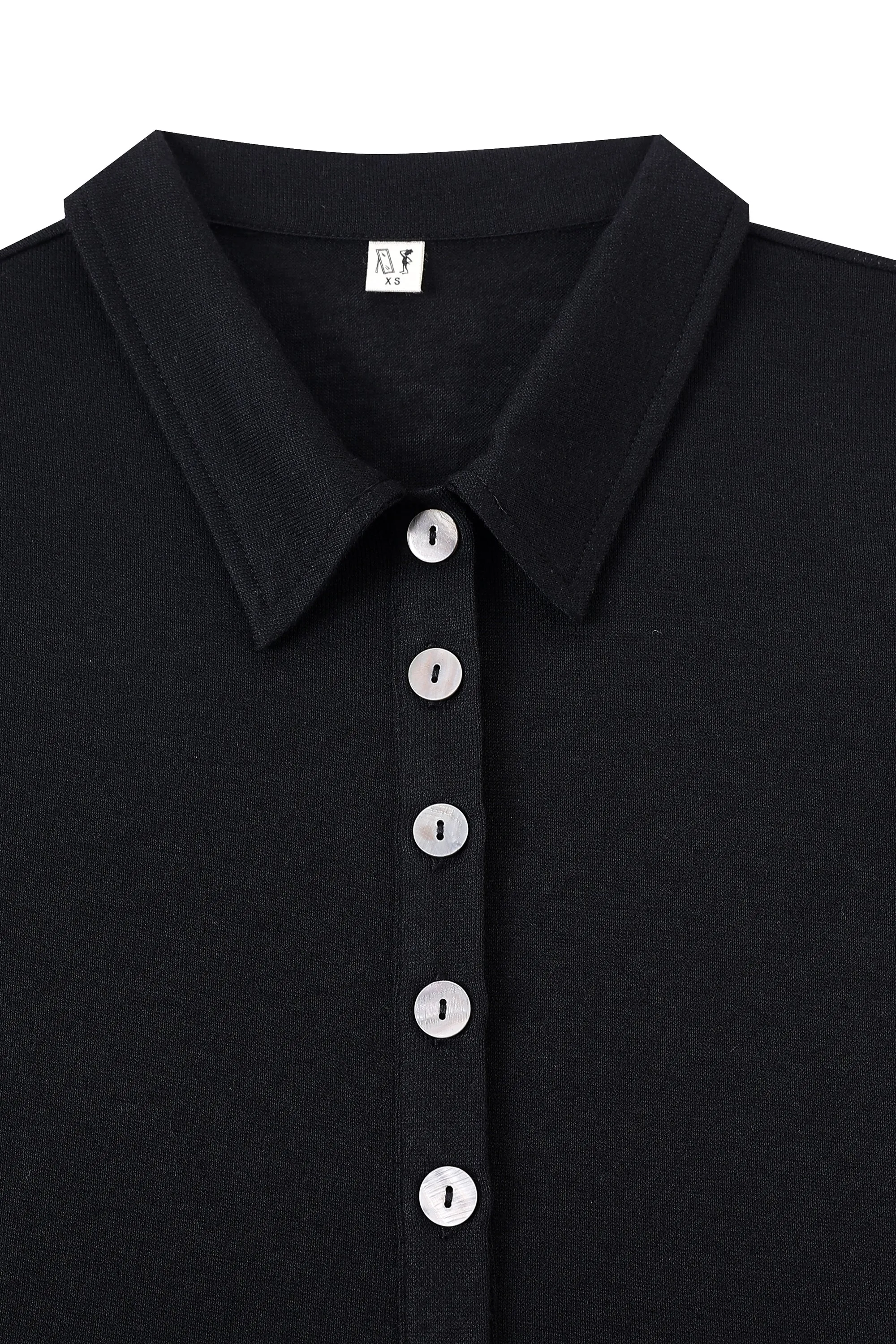 Wool Blend Long Sleeve Button Up Black sold by Fashion Brand Company product image thumbnail 3