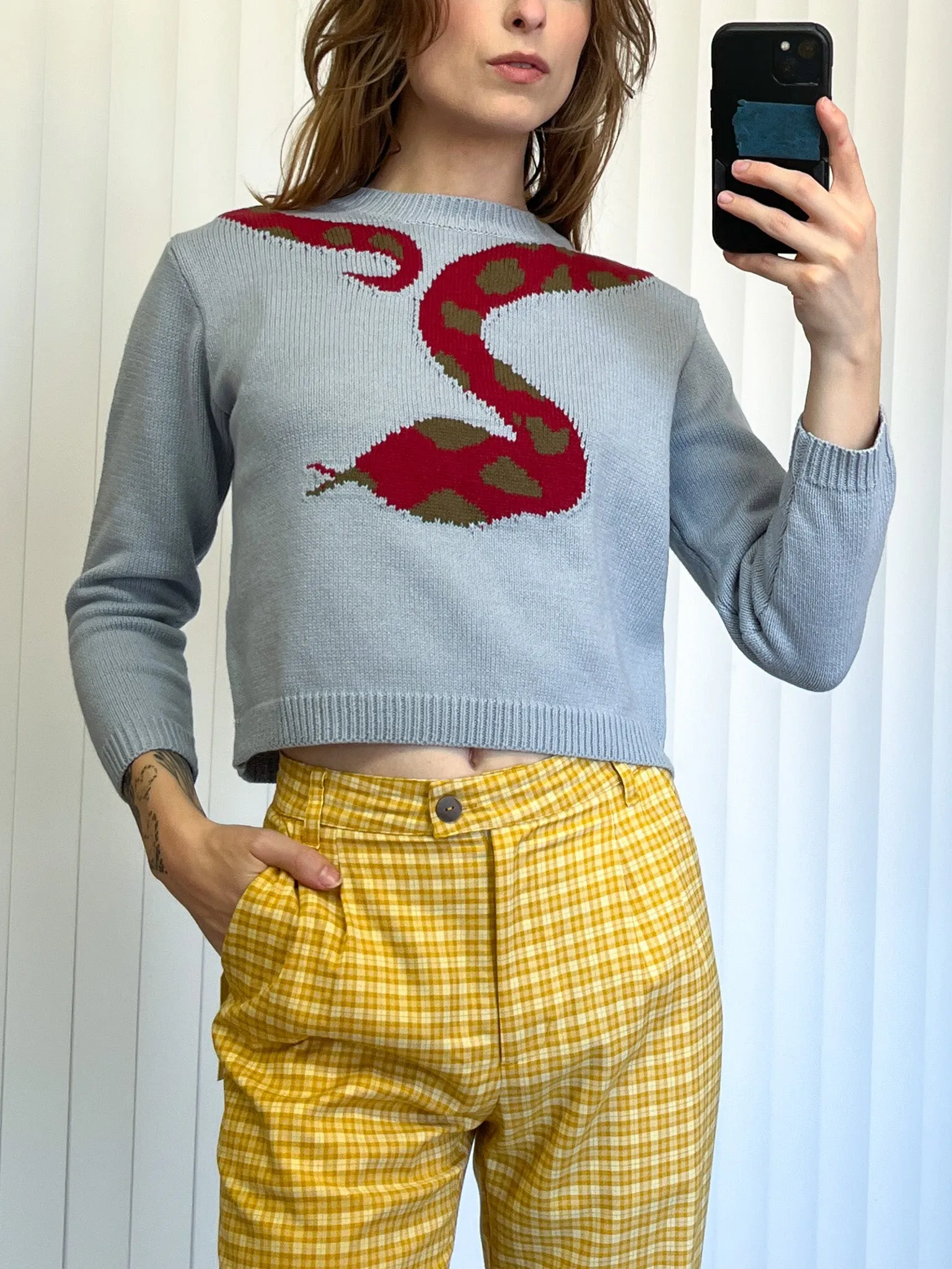 SAMPLE #194 - S Snake Sweater
- Blue / Red sold by Fashion Brand Company