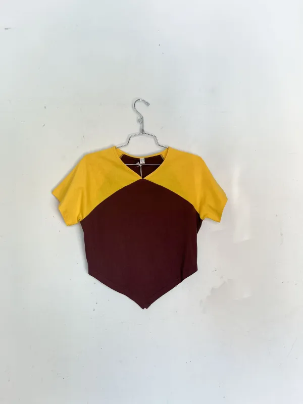 #25: S Scrap Raglan Tee - Brown / Yellow made by Fashion Brand Company