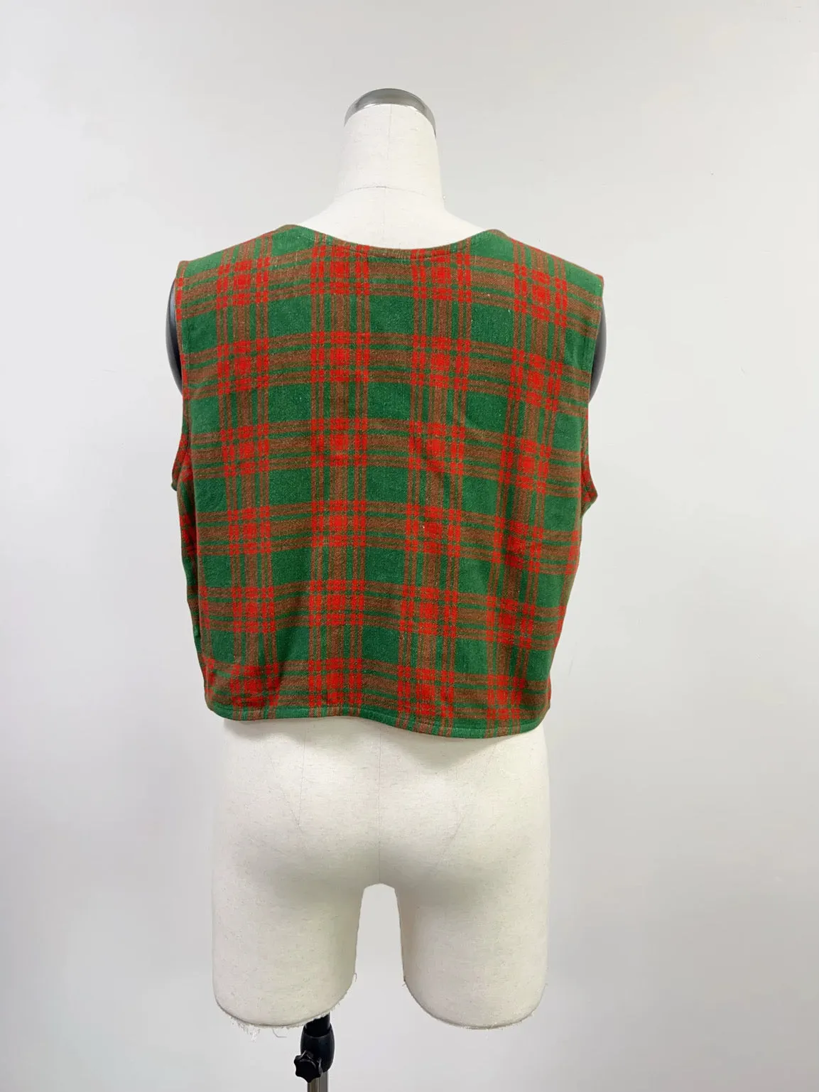 SAMPLE #234 - S Cropped Soft Linen Vest - Christmas Plaid sold by Fashion Brand Company product image thumbnail 2
