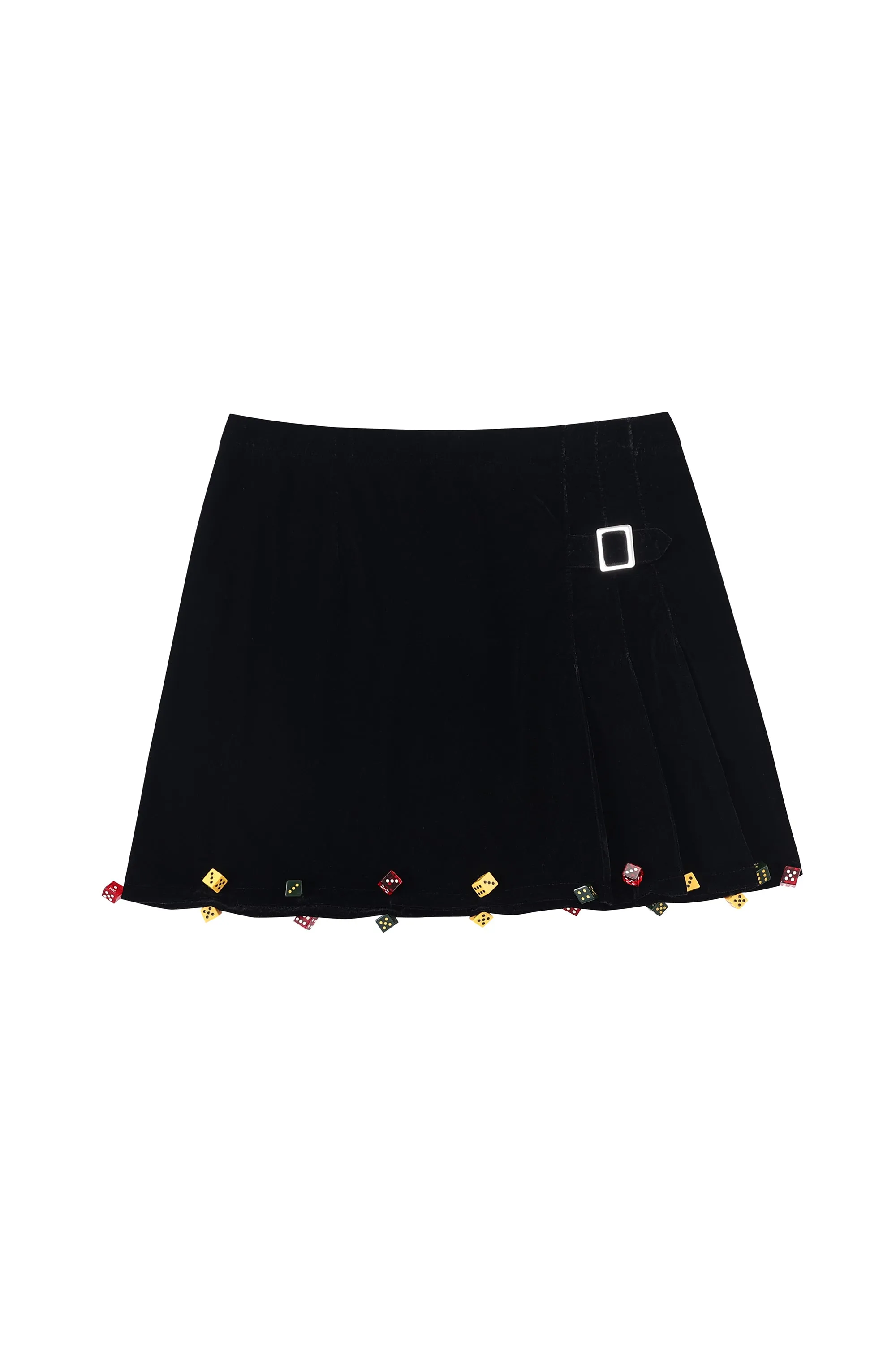 SAMPLE #218 - S Lucky Dice Velvet Skirt - Black sold by Fashion Brand Company product image thumbnail 4