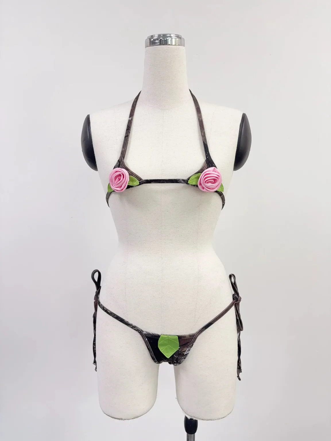 SAMPLE #215 - XS/S Micro String Bikini Set - Forest Camo sold by Fashion Brand Company product image thumbnail 3