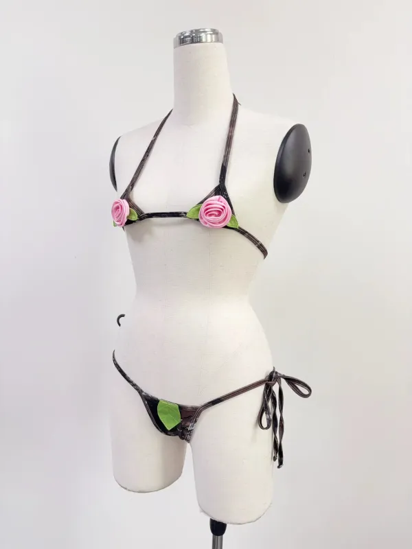 SAMPLE #215 - XS/S Micro String Bikini Set - Forest Camo made by Fashion Brand Company