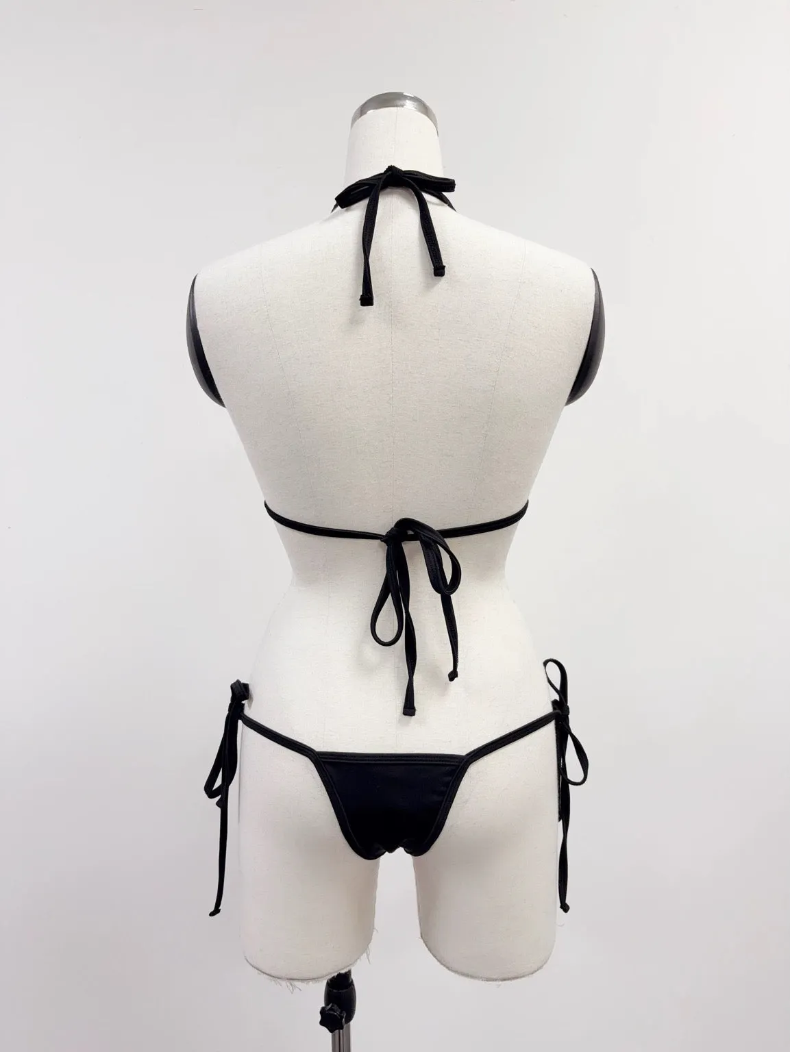 SAMPLE #216 - XS/S Eve Micro String Bikini Set - Black sold by Fashion Brand Company product image thumbnail 3