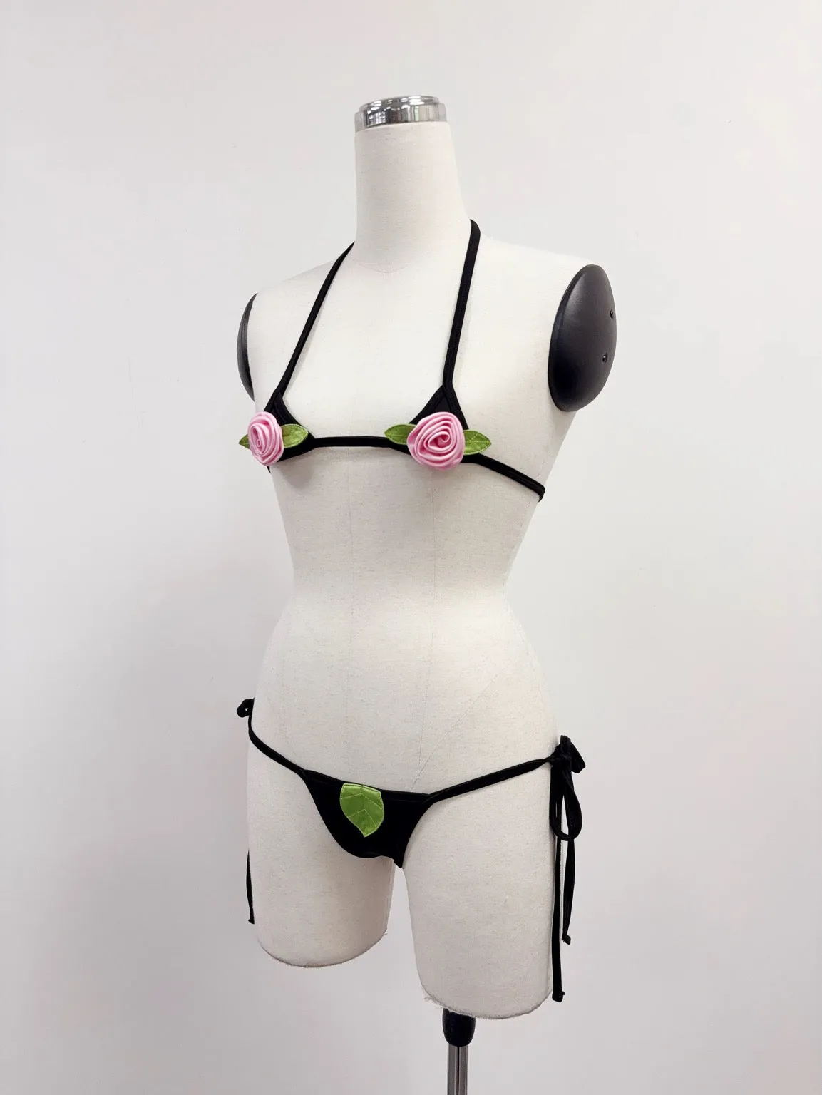 SAMPLE #216 - XS/S Eve Micro String Bikini Set - Black sold by Fashion Brand Company product image thumbnail 2