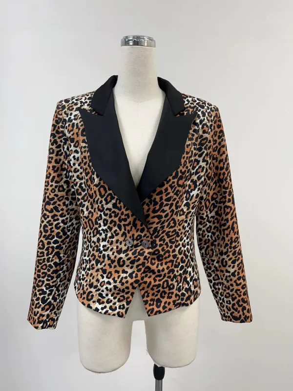 SAMPLE #257 - S The Nanny Leopard Print Blazer made by Fashion Brand Company