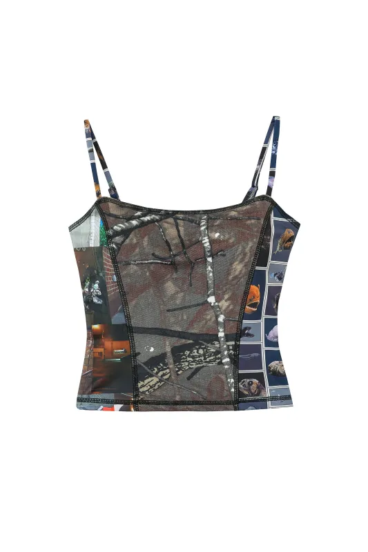 Scrap Patchwork Tankini Swim Top made by Fashion Brand Company