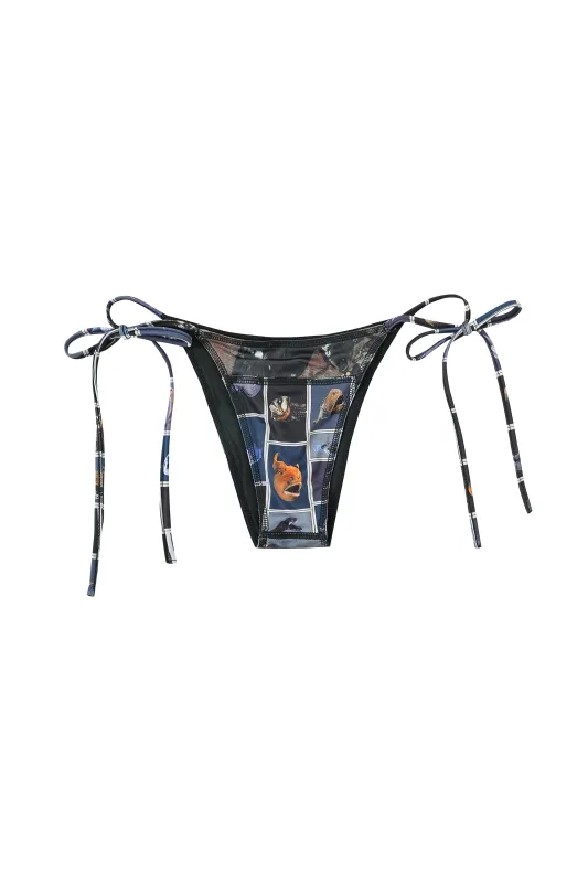 Scrap Patchwork String Bikini Bottom made by Fashion Brand Company