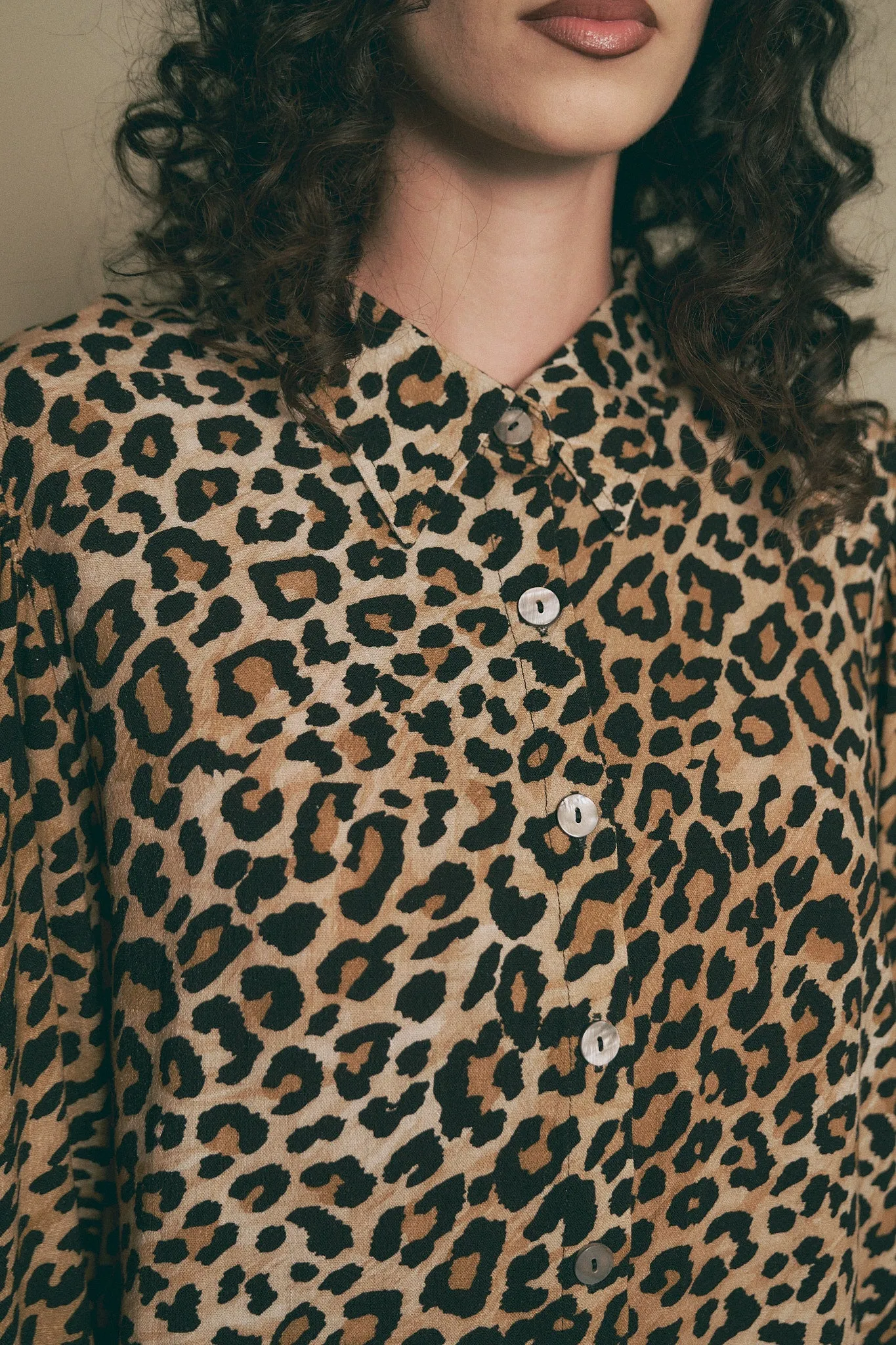 Soft Linen Boss Blouse Leopard sold by Fashion Brand Company product image thumbnail 3