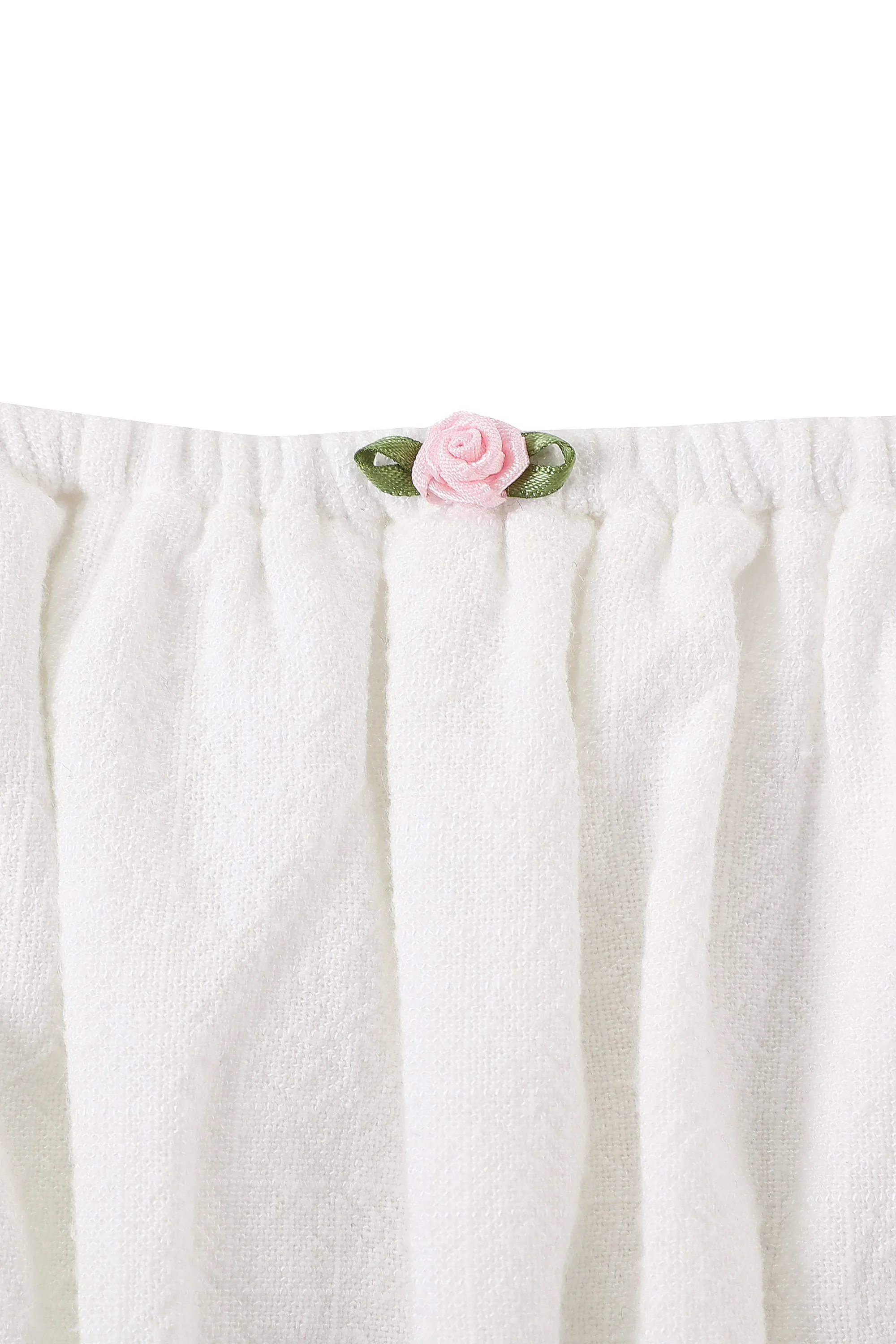 Soft Linen Cap Sleeve Bra Top White sold by Fashion Brand Company product image thumbnail 4