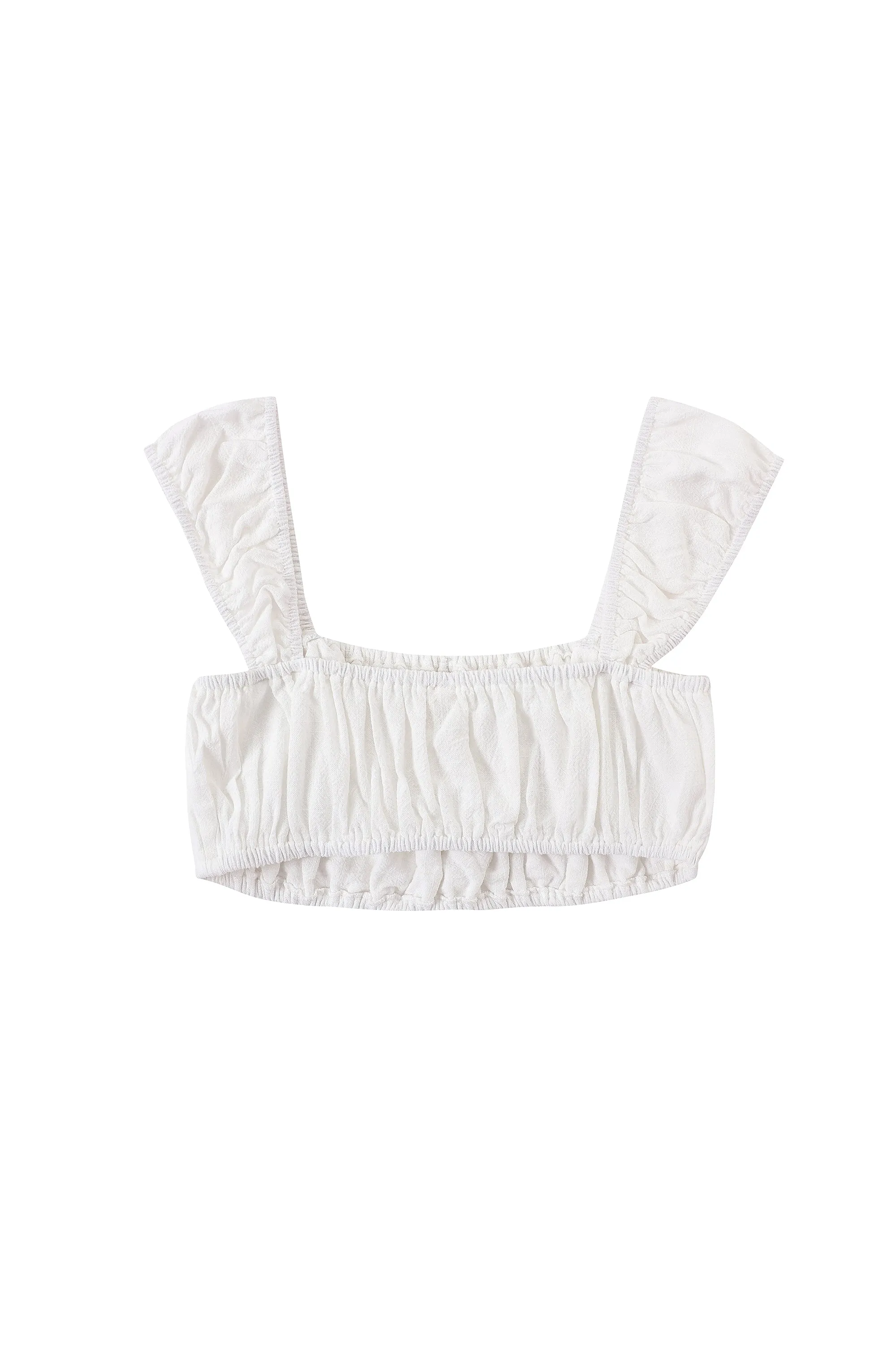 Soft Linen Cap Sleeve Bra Top White sold by Fashion Brand Company product image thumbnail 5