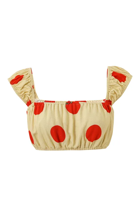 Soft Linen Cap Sleeve Bra Top Clown Dot made by Fashion Brand Company