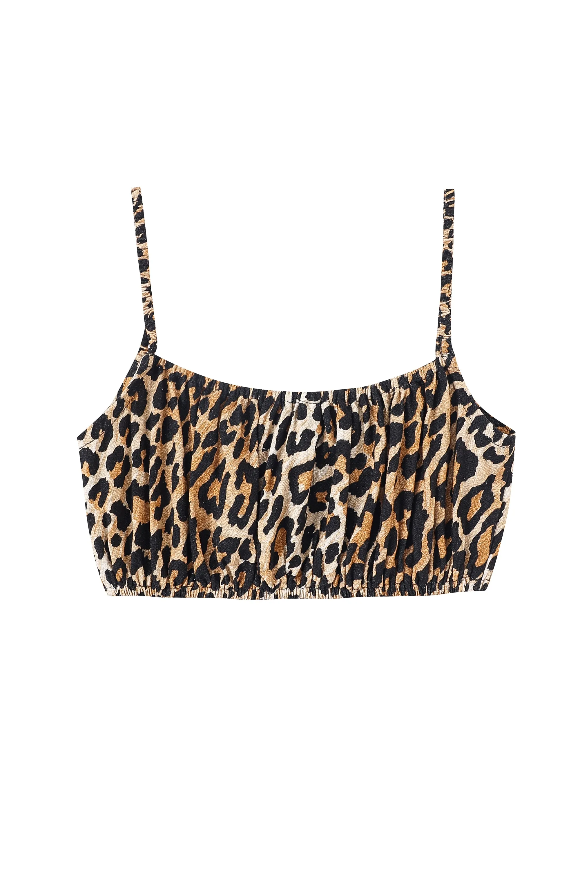 Soft Linen Strappy Bra Top Leopard sold by Fashion Brand Company product image thumbnail 5