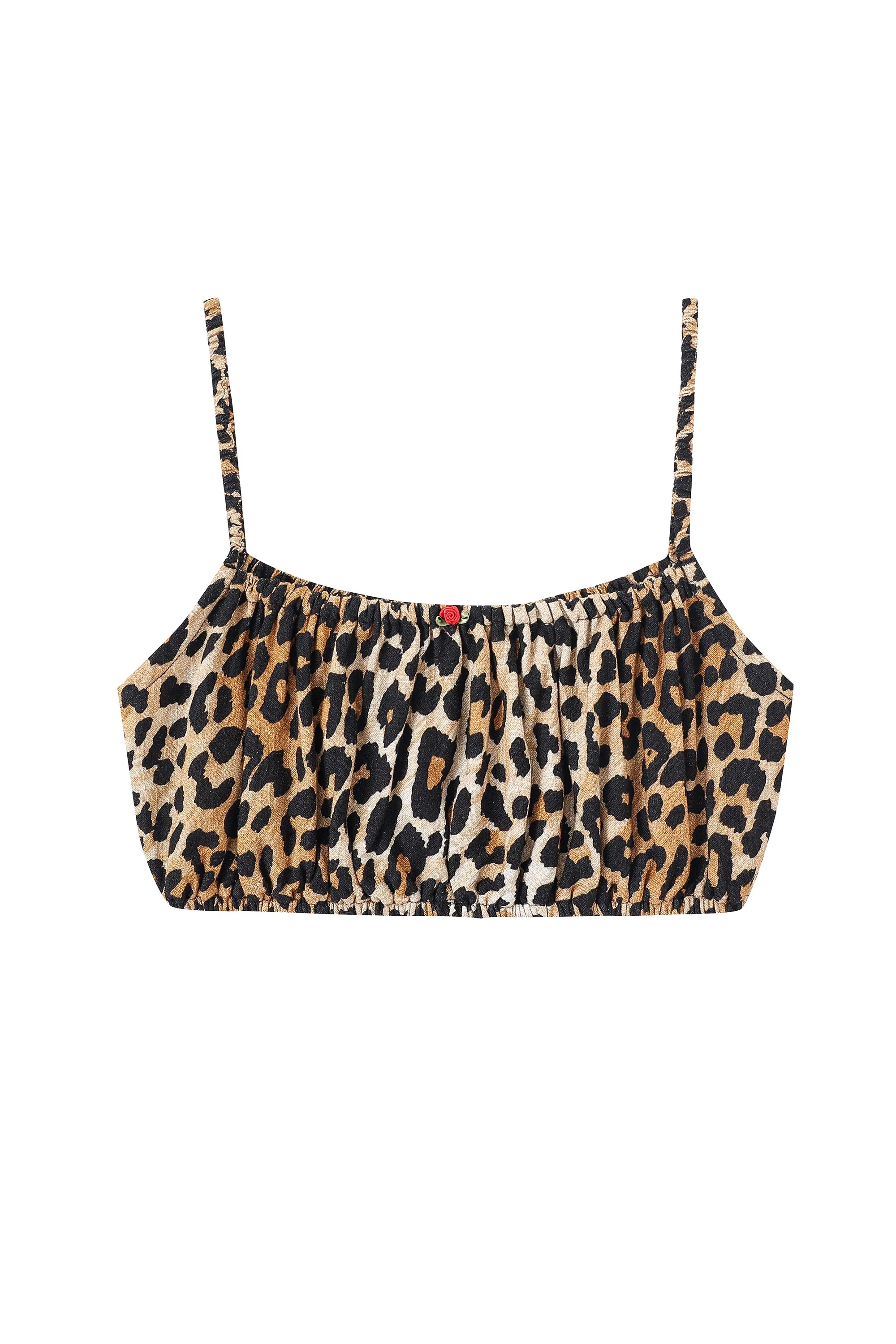 Soft Linen Strappy Bra Top Leopard sold by Fashion Brand Company product image thumbnail 2