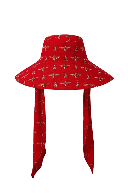 Cotton Beach Hat Red Bug made by Fashion Brand Company