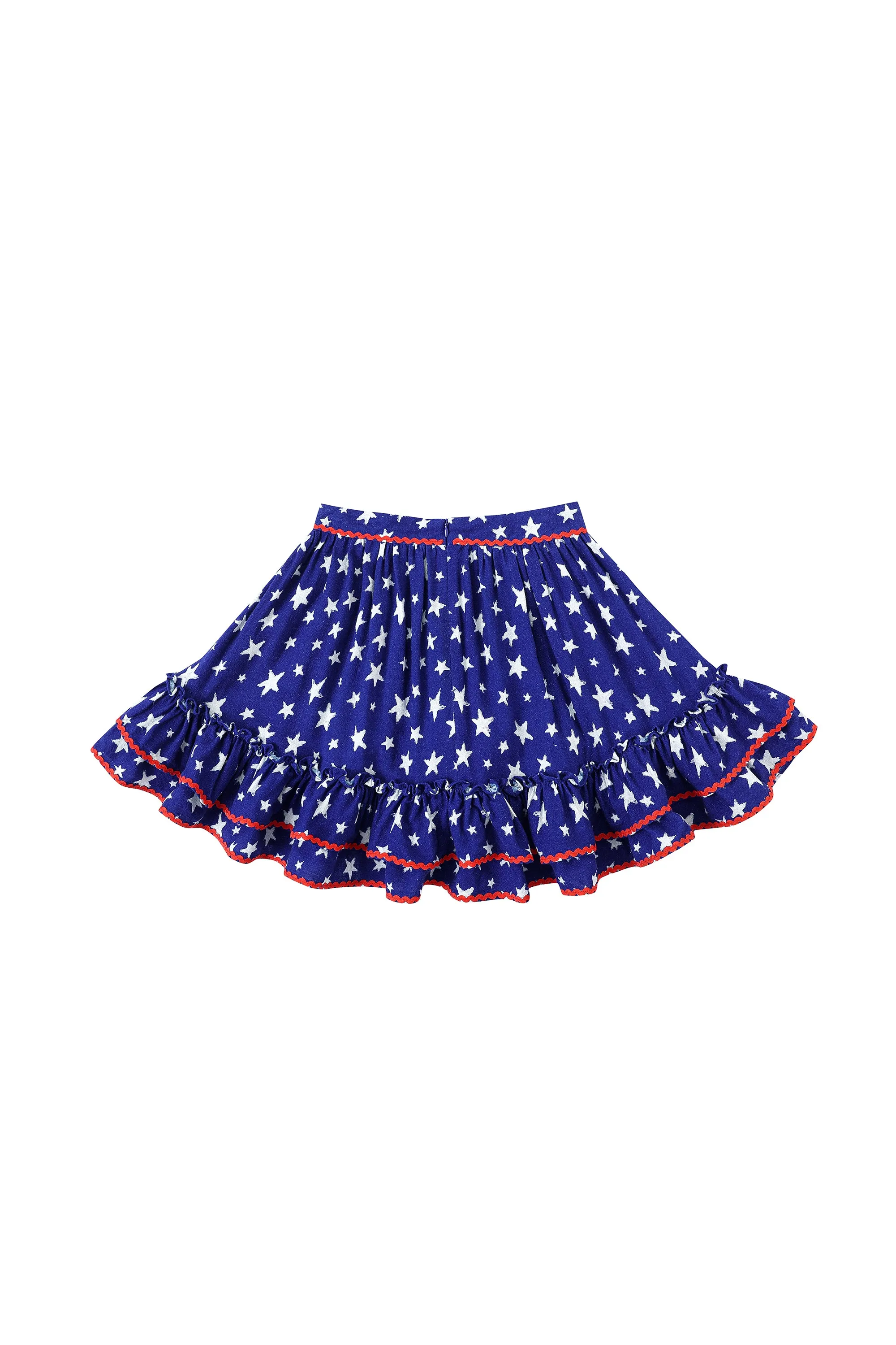 Loretta Ruffle Soft Linen Skirt Americana sold by Fashion Brand Company product image thumbnail 3
