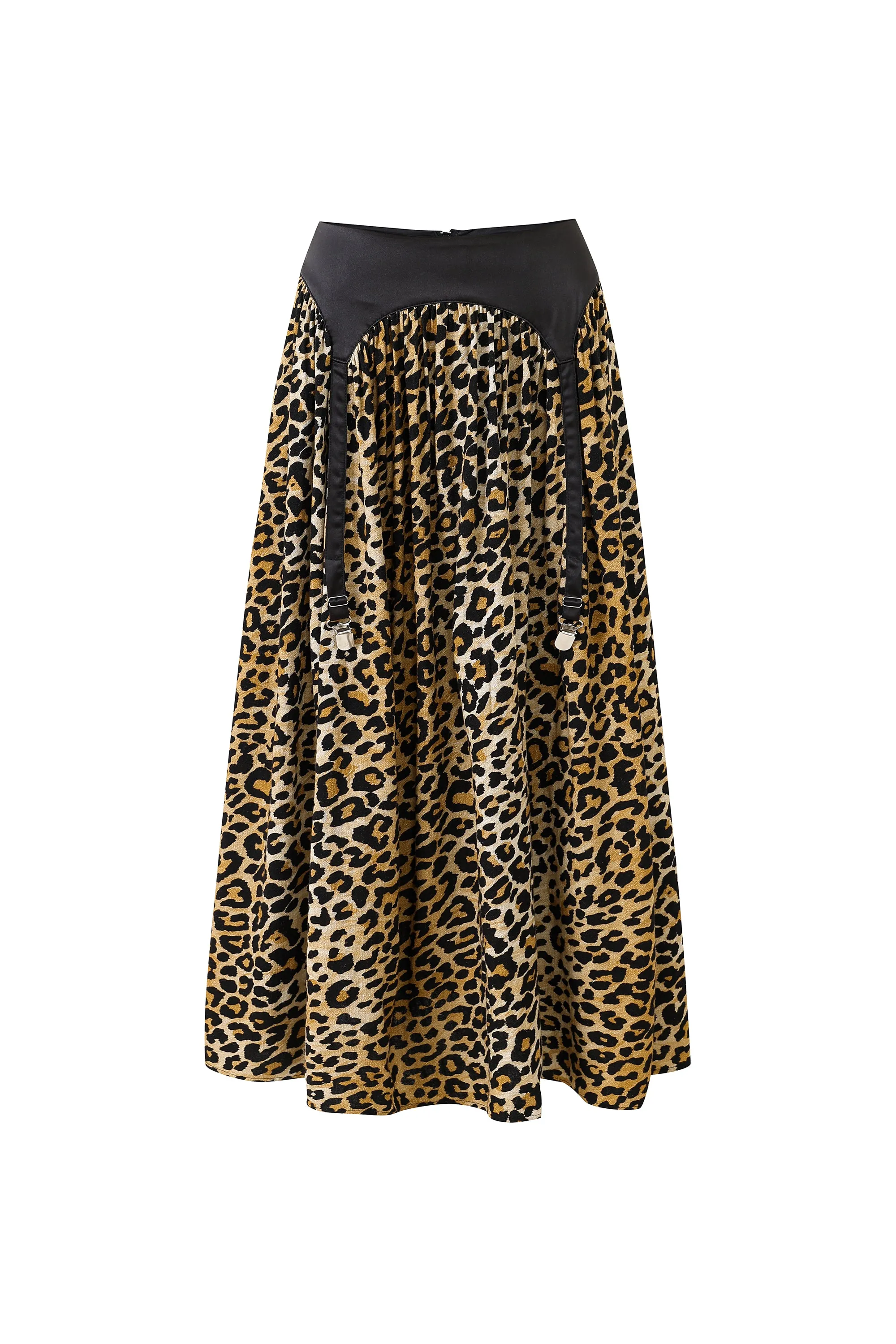 Garter Skirt Soft Linen Black/Leopard sold by Fashion Brand Company product image thumbnail 3